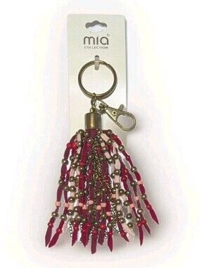 Beaded Tassel Charm Keychain
